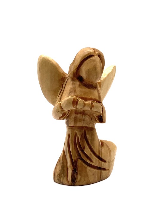 Ángel Artesanal de Madera de Olivo – Hecho en Belén