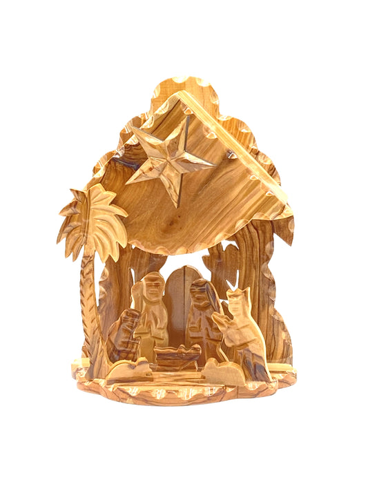 Mini Pesebre Artesanal de Madera de Olivo – Belén